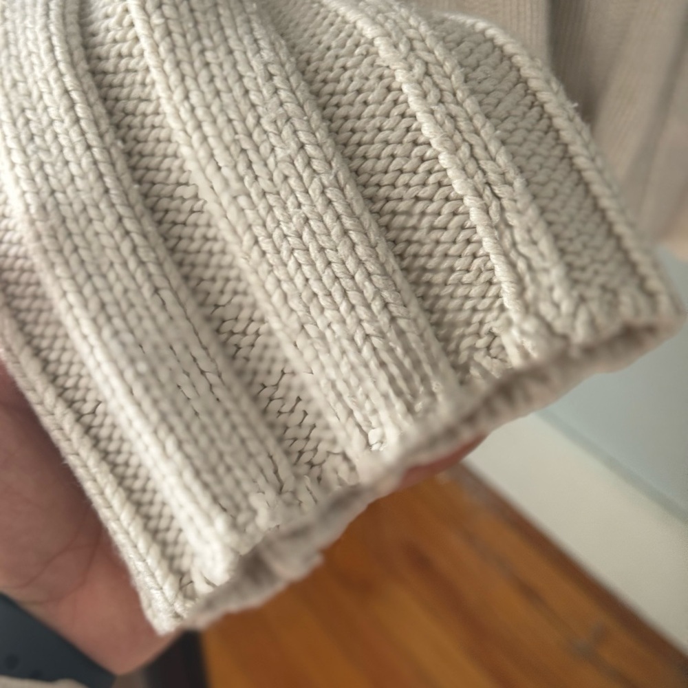 Zara Cream Turtleneck Sweater Chunky Knit Relaxed Fit - Picture 2 of 8